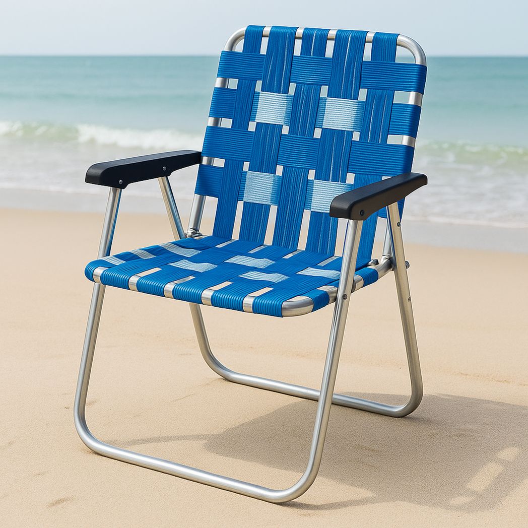 Chaise Pliante en Aluminium et Polypropylène Bleue