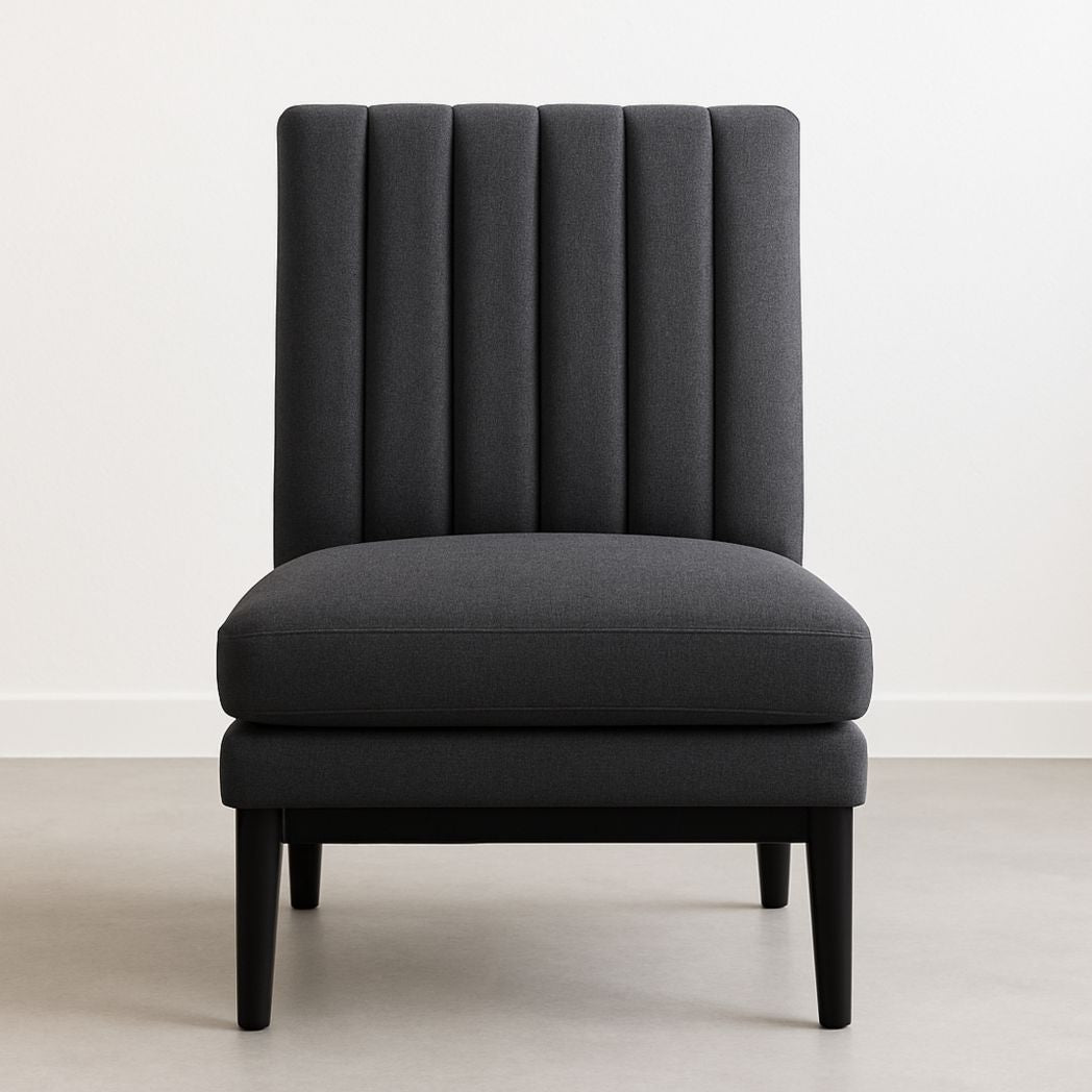 Chaise d'appoint rembourrée en polyester noir 65x75x90cm