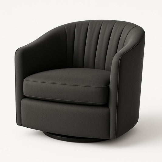 Fauteuil pivotant en polyester anthracite 80x75x80 cm