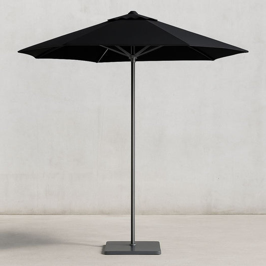 Parasol de Jardin Rond Noir en Polyester et Aluminium, Diamètre 300 cm